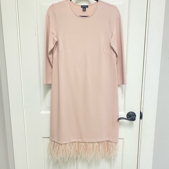 Halogen Dresses & Skirts - Halogen midi feather trim dress